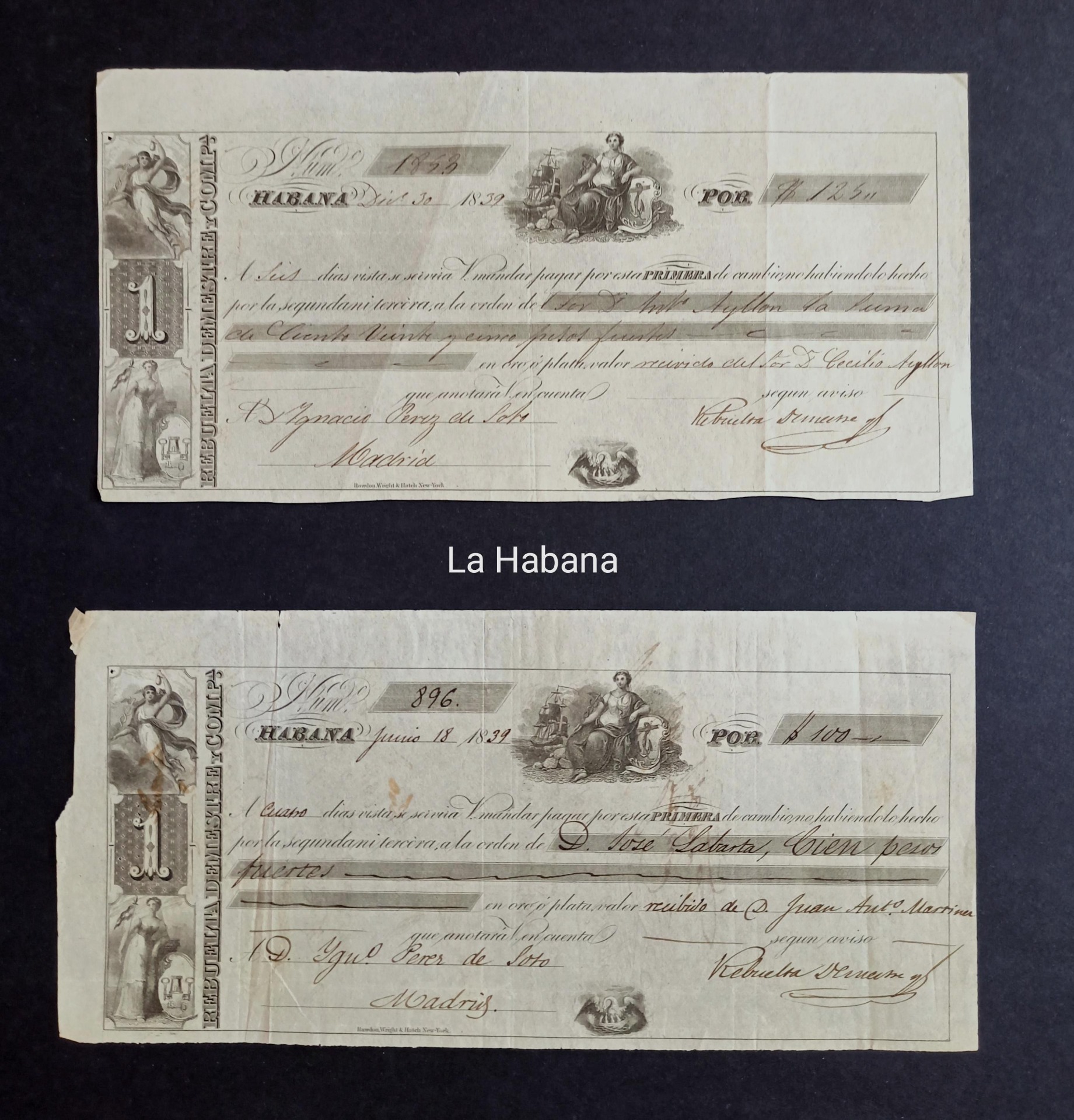 Letras de cambio Habana Cuba