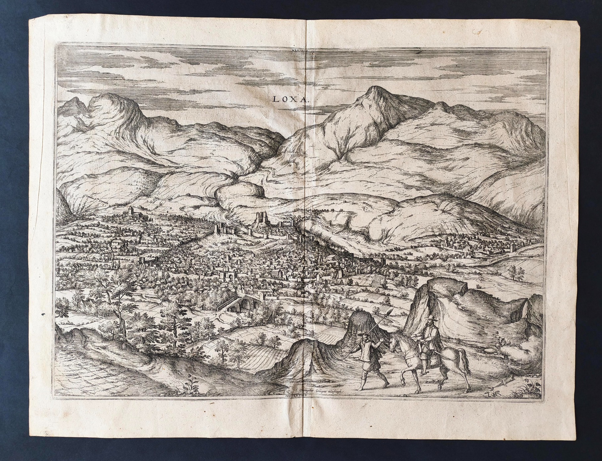 Grabado antiguo Loja Civitates